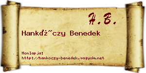 Hankóczy Benedek névjegykártya