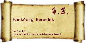 Hankóczy Benedek névjegykártya