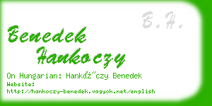 benedek hankoczy business card